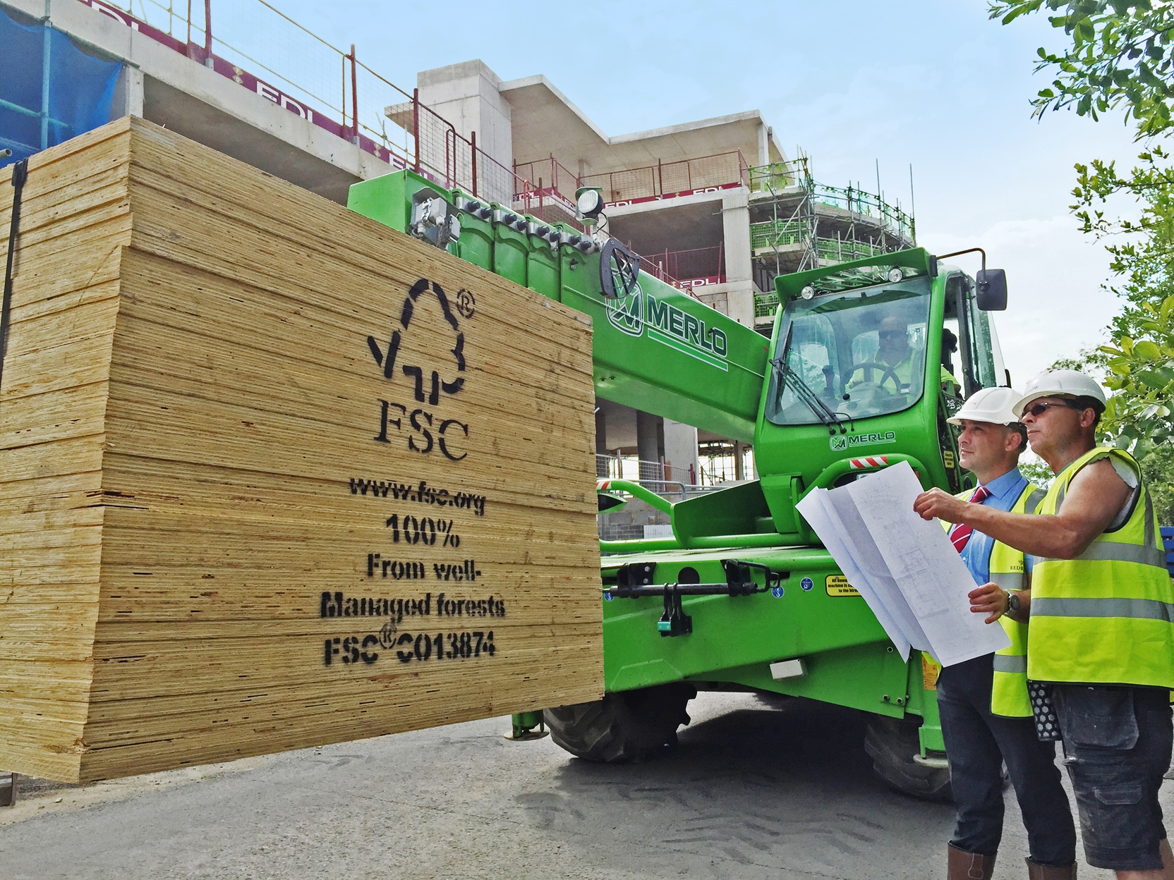 FSC timber being delivered to site